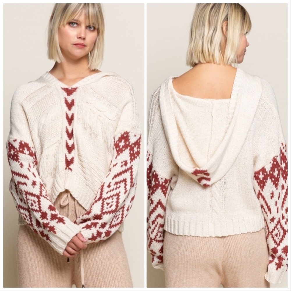 POL Urban Bohemi Weave & Fringe Hoodie - Picture 4 of 11